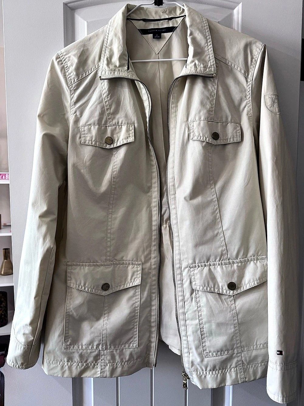 Tommy Hilfiger Utility Jacket in Cream Size Medium